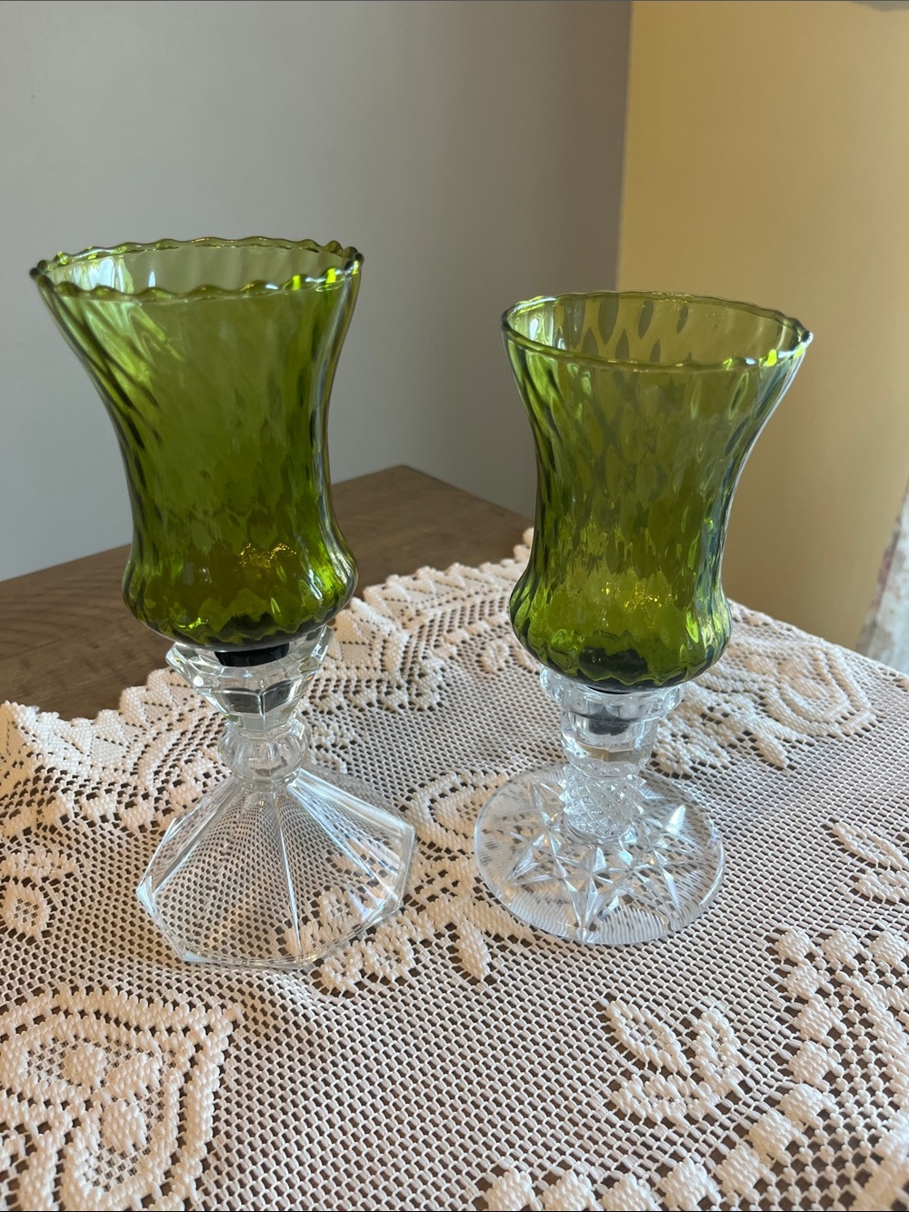 Vintage Home Interior Homco Avocado Green Honeycomb Votive Cups Candle Holders